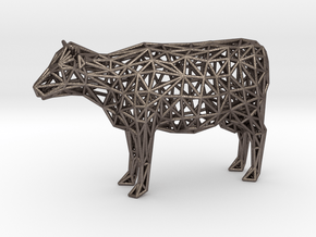 Cow in Polished Bronzed-Silver Steel