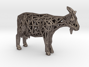 Goat in Polished Bronzed-Silver Steel