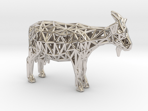 Goat in Rhodium Plated Brass