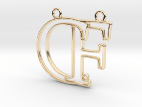 Initials C&F monogram in 14k Gold Plated Brass