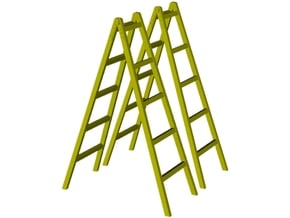 1/18 scale wooden foldable ladders x 2 in Clear Ultra Fine Detail Plastic