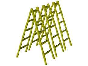 1/15 scale wooden foldable ladders x 3 in Clear Ultra Fine Detail Plastic