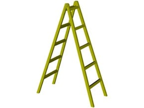 1/15 scale wooden foldable ladder x 1 in Clear Ultra Fine Detail Plastic
