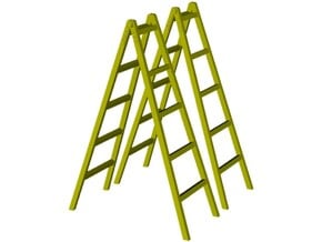 1/24 scale wooden foldable ladders x 2 in Tan Fine Detail Plastic