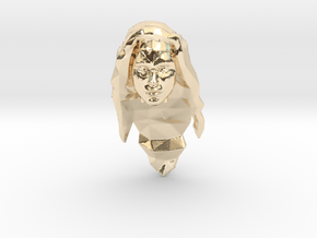 Wonder Woman Head in 14k Gold Plated Brass