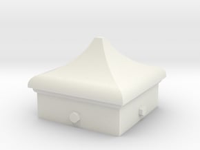 Signal Finial (Square Cap) 1:6 scale in White Natural Versatile Plastic