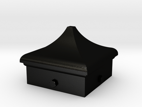 Signal Finial (Square Cap) 1:6 scale in Matte Black Steel