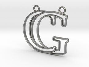 Initials C&G monogram in Natural Silver