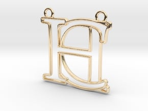 Initials C&H monogram in 14k Gold Plated Brass