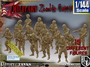 1/144 Army Zombies Set001 in Tan Fine Detail Plastic
