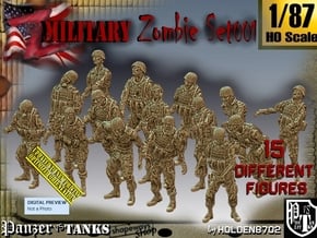 1/87 Army Zombies Set001 in Tan Fine Detail Plastic