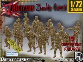 1/72 Army Zombies Set001 in Tan Fine Detail Plastic