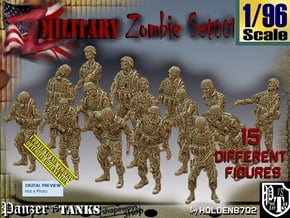 1/96 Army Zombies Set001 in Tan Fine Detail Plastic