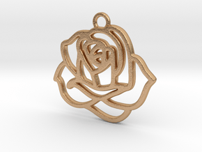 Rose Pendant in Natural Bronze