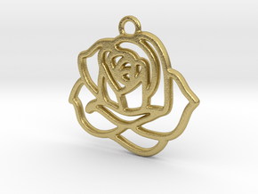 Rose Pendant in Natural Brass