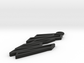 Zigzag pendant in Black Premium Versatile Plastic: Small