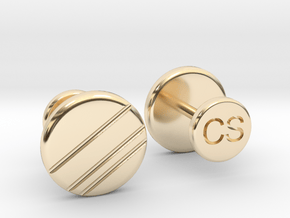 Personalized Stud/Button cufflinks in 14k Gold Plated Brass