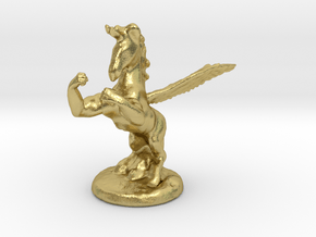 Wada Fu The Flying Fighting Unicorn™ in Natural Brass: Small