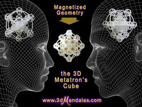 3D Metatron's Cube (add your own magnets) in White Natural Versatile Plastic
