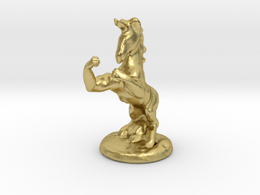 Fu The Fighting Unicorn™ small in Natural Brass: Small