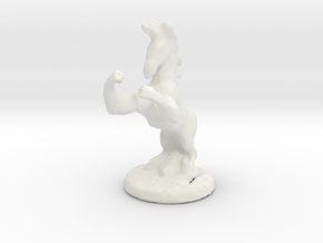 Fu The Fighting Unicorn™ small in White Natural Versatile Plastic: Small