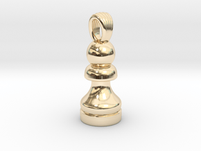 Classic chess pawn [pendant] in 14k Gold Plated Brass
