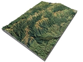 Ruahine Range Map: 8.5"x11" (100k) in Glossy Full Color Sandstone