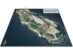 Alcatraz Island Map: 8"x10" in Glossy Full Color Sandstone