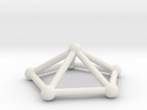 0723 J02 Pentagonal Pyramid V&E (a=1cm) #2 in White Natural Versatile Plastic