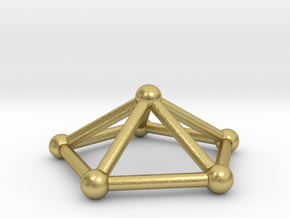 0723 J02 Pentagonal Pyramid V&E (a=1cm) #2 in Natural Brass