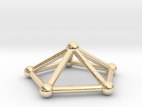 0723 J02 Pentagonal Pyramid V&E (a=1cm) #2 in 14k Gold Plated Brass