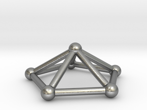 0723 J02 Pentagonal Pyramid V&E (a=1cm) #2 in Natural Silver
