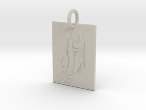 Mother Mary and Baby Christ in Natural Sandstone: Medium