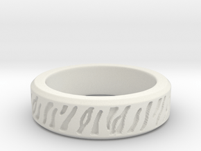 Tiger stripe ring multiple sizes in White Natural Versatile Plastic: 5 / 49