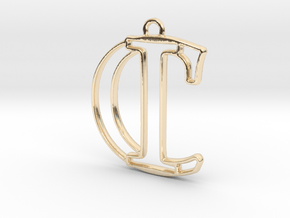 Initials C&I monogram in 14k Gold Plated Brass
