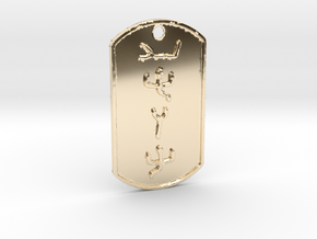 YHUH - Dog Tag - Alternate Tails in 14k Gold Plated Brass