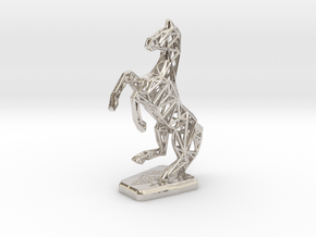 Horse in Rhodium Plated Brass