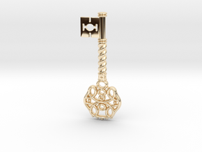 Decorative Key Pendant in 14k Gold Plated Brass