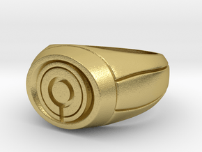 Ultraviolet Lantern Ring in Natural Brass