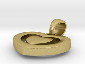 Heart shape pendant in Natural Brass