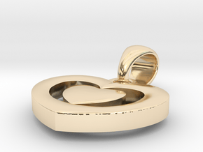 Heart shape pendant in 14k Gold Plated Brass