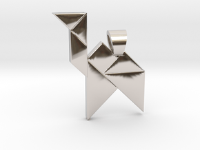 Camel tangram [pendant] in Rhodium Plated Brass