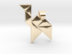Camel tangram [pendant] in 14k Gold Plated Brass