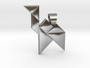 Camel tangram [pendant] in Polished Silver