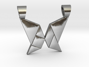 Butterfly tangram [pendant] in Polished Silver
