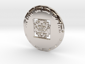 Gayatri Yantra Coin - One Light One Love One Truth in Platinum: Extra Small