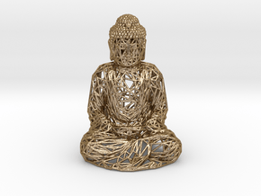 Buddha in Polished Gold Steel