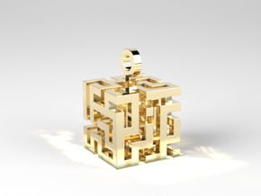 Labyrinth³ in Polished Brass