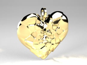 My Shattered Heart - Pendant in Polished Brass