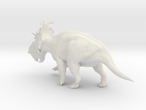 Pachyrhinosaurus 1:40 scale model in White Natural Versatile Plastic